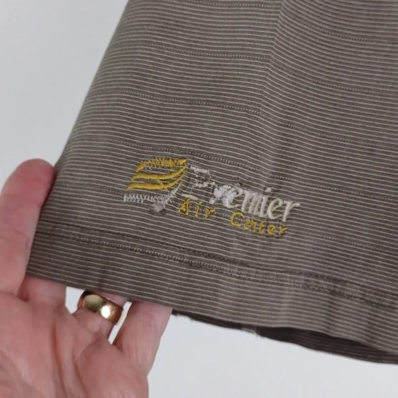 Gold Tri Mountain 60's 2 Ply DBL Mercerized-Cotton Polo Pinstripe Shirt 2XL - Picture 4 of 14